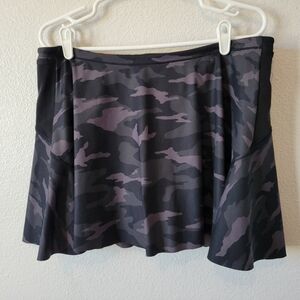 Athleta Match Point Skirt Skort Camo Print Zip Pockets Large
